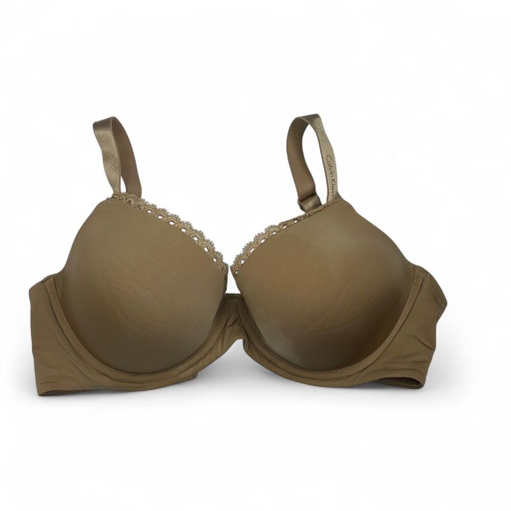 Calvin Klein lined T-shirt bra 32DD tan